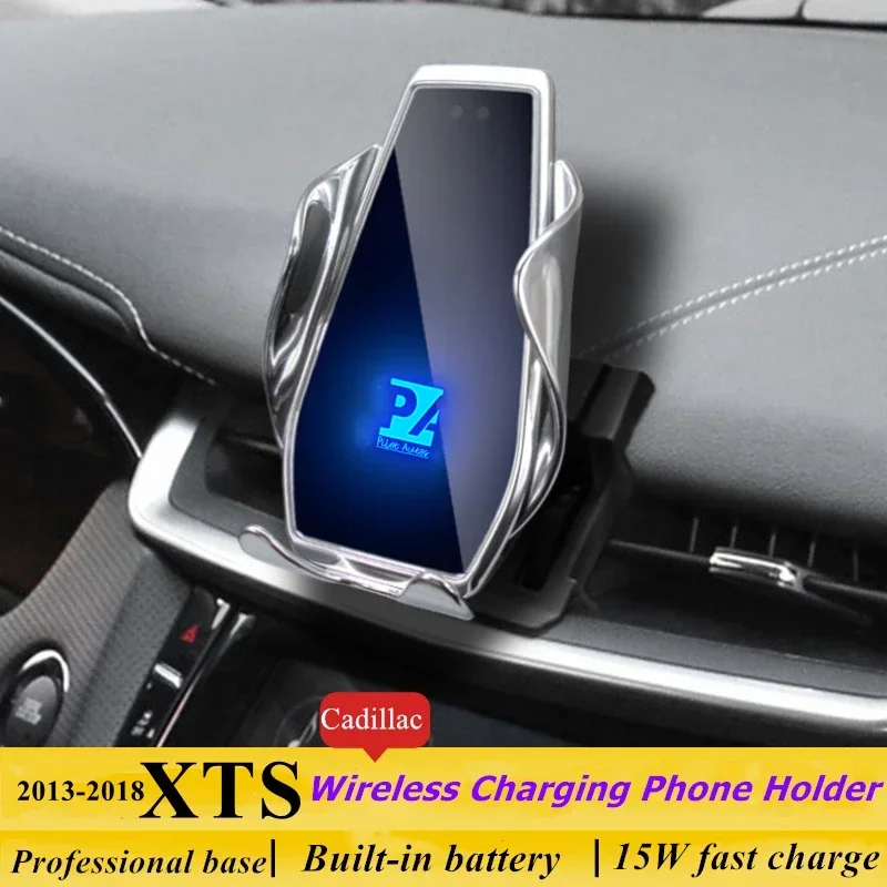 

2013-2018 For Cadillac XTS Mobile Phone Holder Wireless Charger Car Mount Navigation Bracket GPS Support 360 Rotating