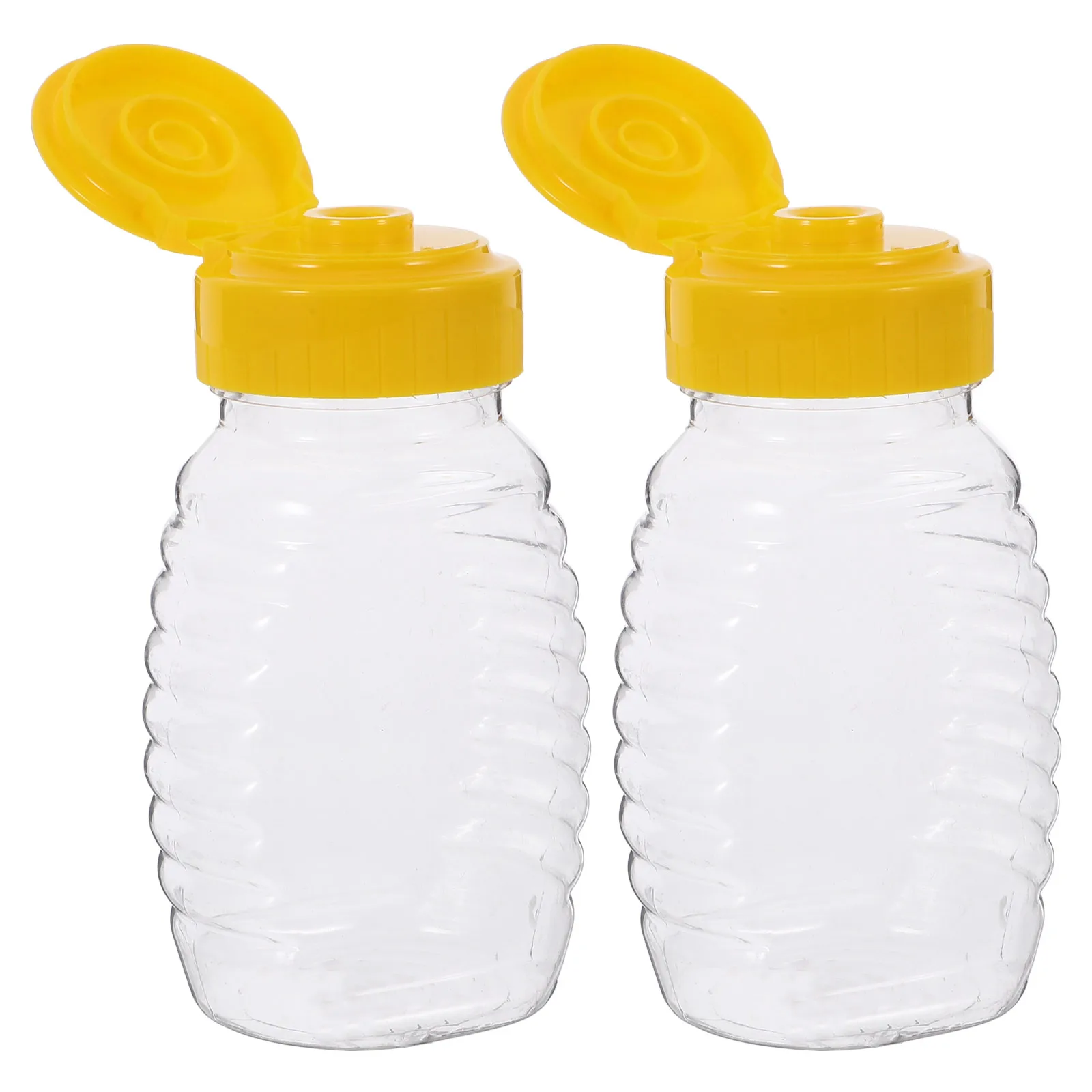

2Pcs 108Ml Squeeze Honey Bottle Reusable Leak Proof Dispenser Jar for Breakfast Cafe Restaurant Condiment Storage Clear