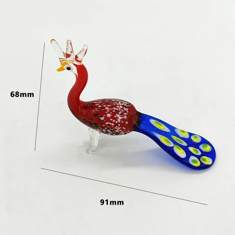 Creative Handmade Glass Peacocks Hedgehog Birds Animal Ornaments Home Tabletop Study Bedroom Decoration Festivals Gifts Crafts