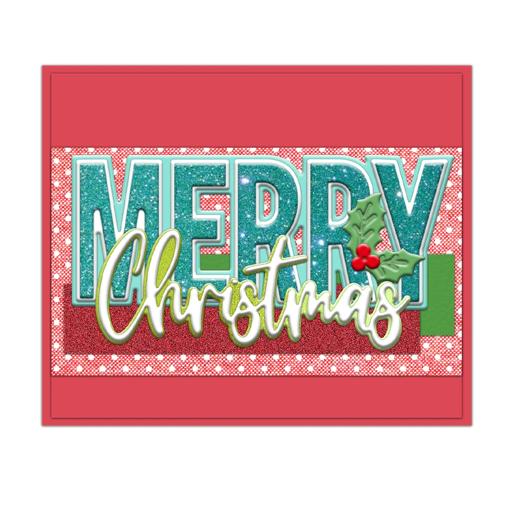 MangoCraft Universal Merry Christmas Cutting Dies DIY Scrapbooking Supplies Metal Dies Knife Mold For Card Making Albums Decor