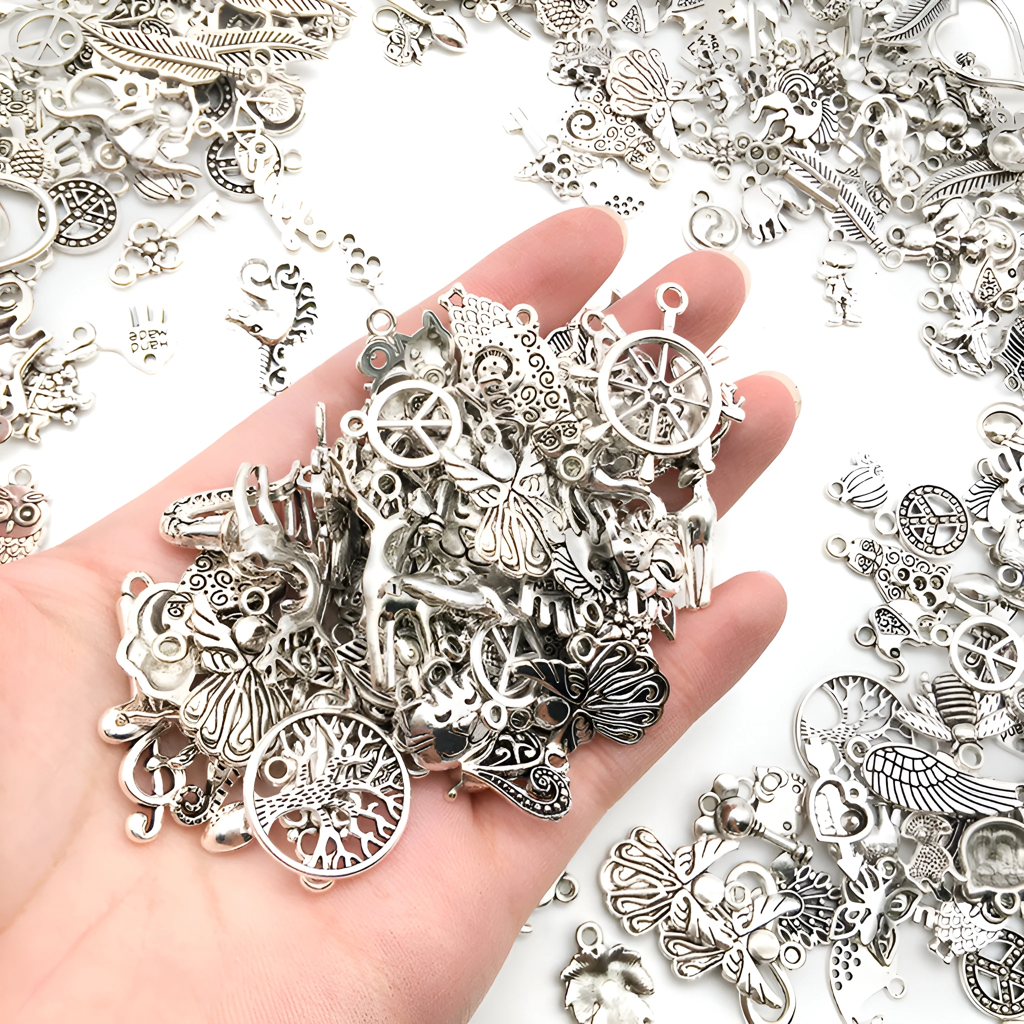 10/20/30/50pcs Silvery Mixed Pendant Animals Charms Beads for Jewelry Making Bracelet Earrings Necklace DIY Craft Art Charms