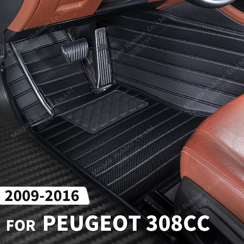 

Custom Carbon Fibre style Floor Mats For Peugeot 308CC 2009-2016 10 11 12 13 14 15 Foot Carpet Cover Auto Interior Accessories