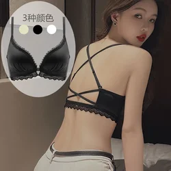 Women's Underwear Brassiere Sexy Lace Bra Girls' Fashion Push Up Bra Woman No Steel Ring Solid Color Top Female Lingerie