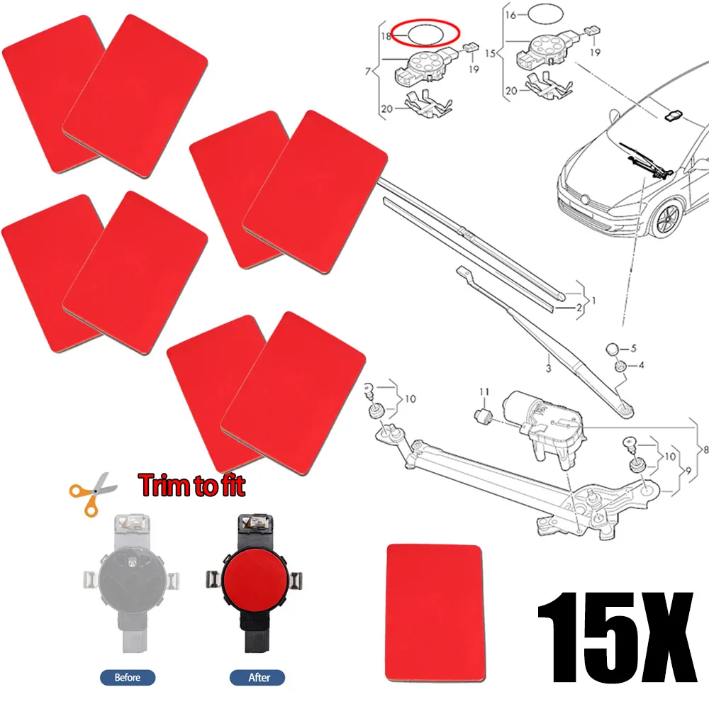 

15X For BMW X5 E53 SERIES Rain Light Sensor Gel Adhesive FILM Silicone Cushion Pad Windscreen Chip Repair Kit Multi-Purpose Tape