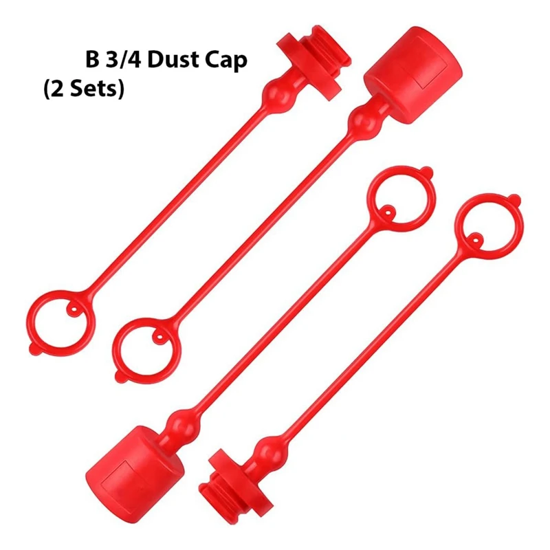 Acoplador rápido hidráulico ISO-B 3/4, tapa antipolvo macho y cubierta de enchufe hembra, se adapta al acoplador de desconexión rápida hidráulica