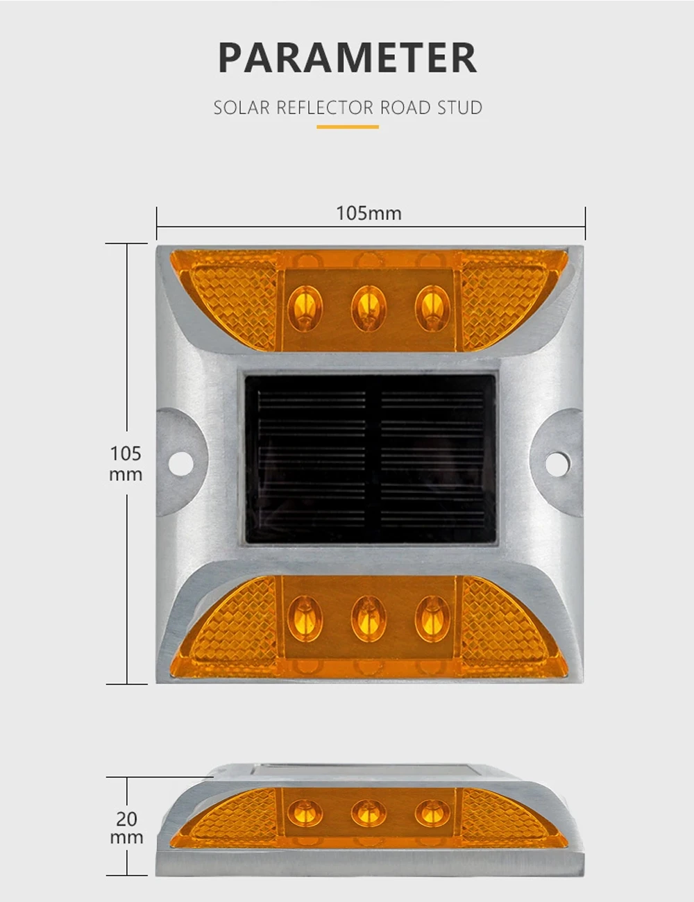 4 Pc Solar Spike Light Profile Label Led Highway Cast Aluminum Ground Buried Light Flash Road Warning Light