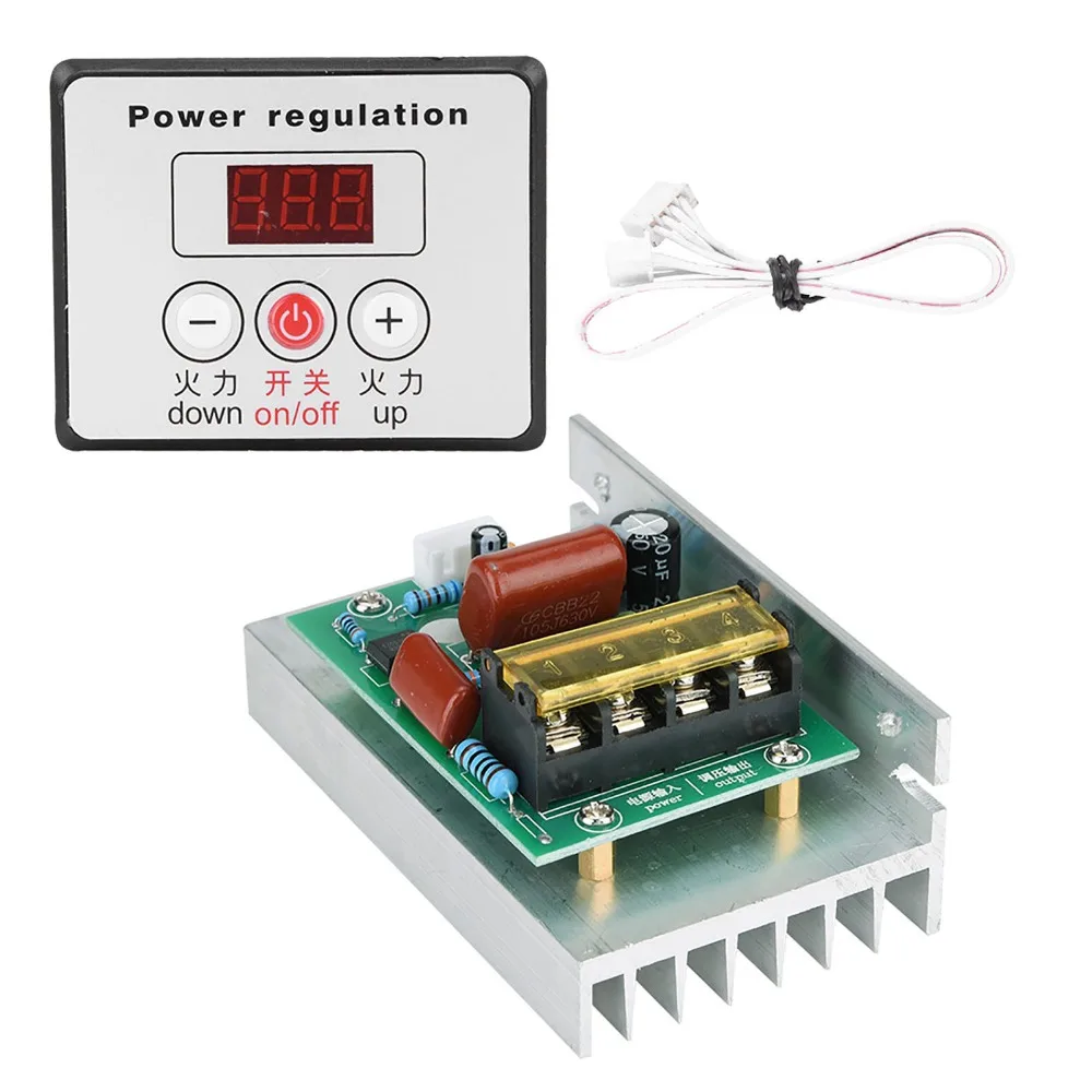 

6000W SCR Digital Voltage Regulator Controlled Rectifier Digital Dimmer Thermostat Module 0–100% Heavy-Duty Heat Sink