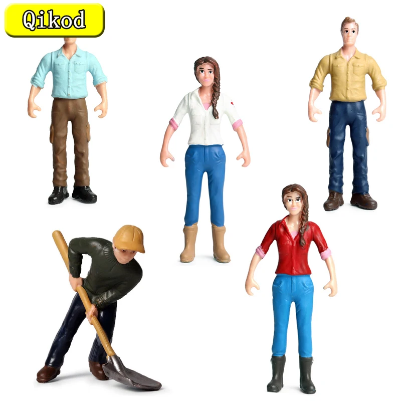 Hot 1:25 Farm Staff Worker Farmer Action Figure PVC People Model Figurine Decor Decoration Accessories Toy for children Kid Gift