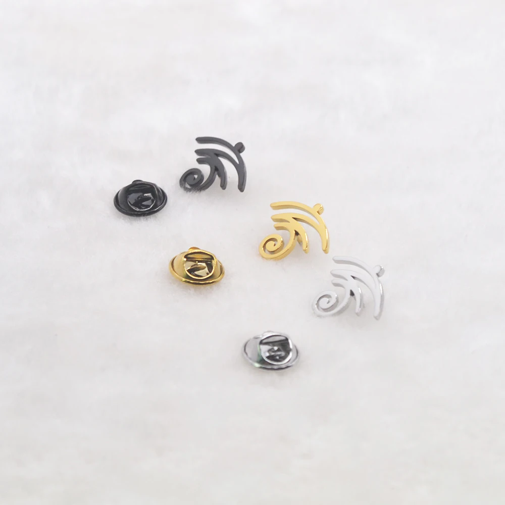 الحد الأدنى تصميم واي فاي الفولاذ المقاوم للصدأ فراشة المشبك بروش دبوس معدني عصري ملحق ديكور فريد ​