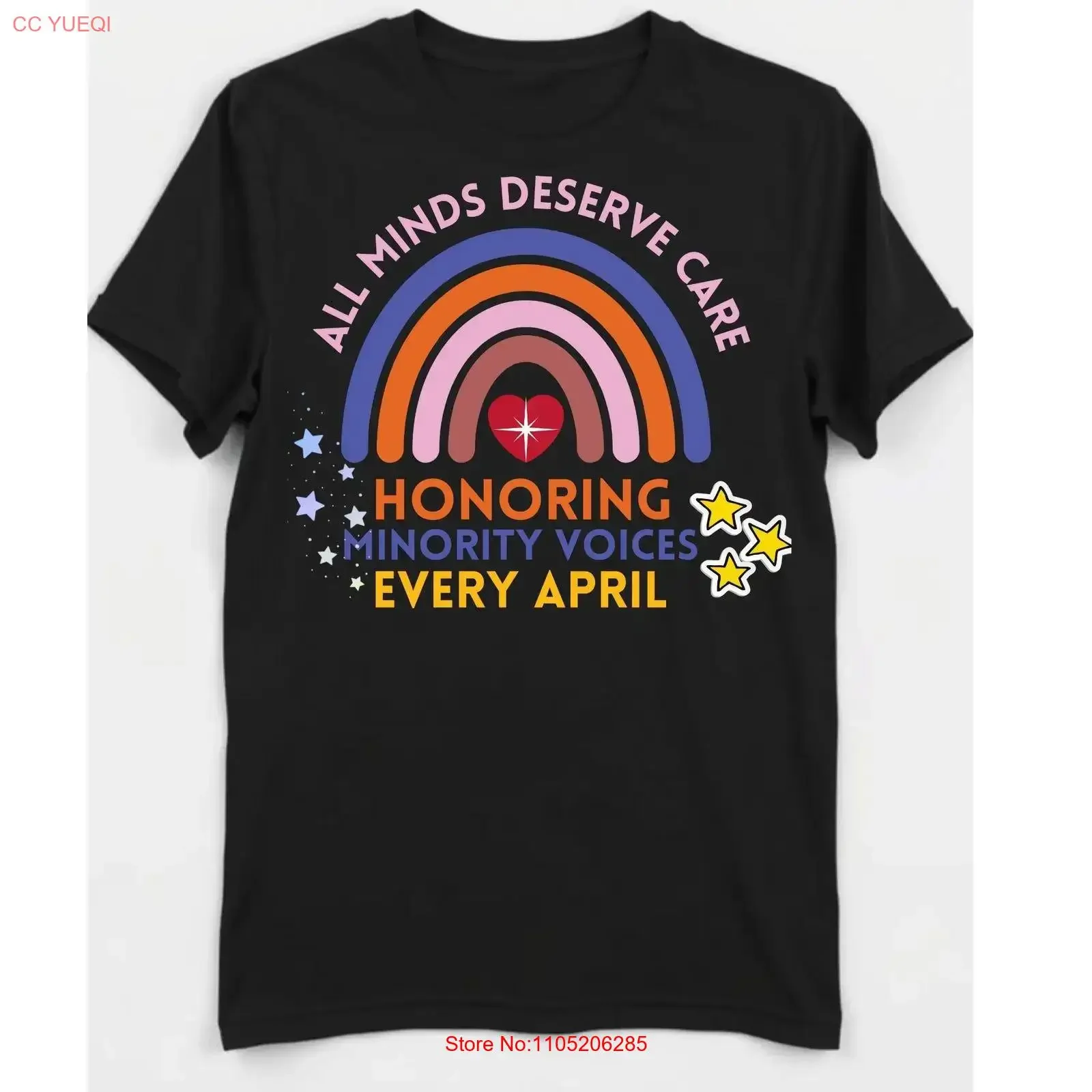 All Minds Deserve Care Honoring Minority Voices Every April T shirt health physical activity promotes vintage Washed