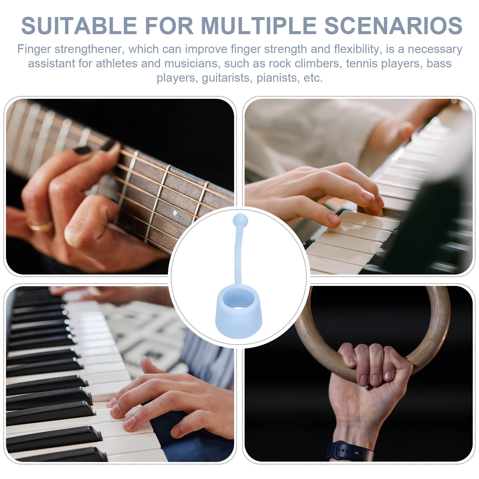 

5 Pcs Finger Force Trainer Strengthener Portable Exerciser for Piano Guitar Posture Corrector Durable Tools Improving Skills