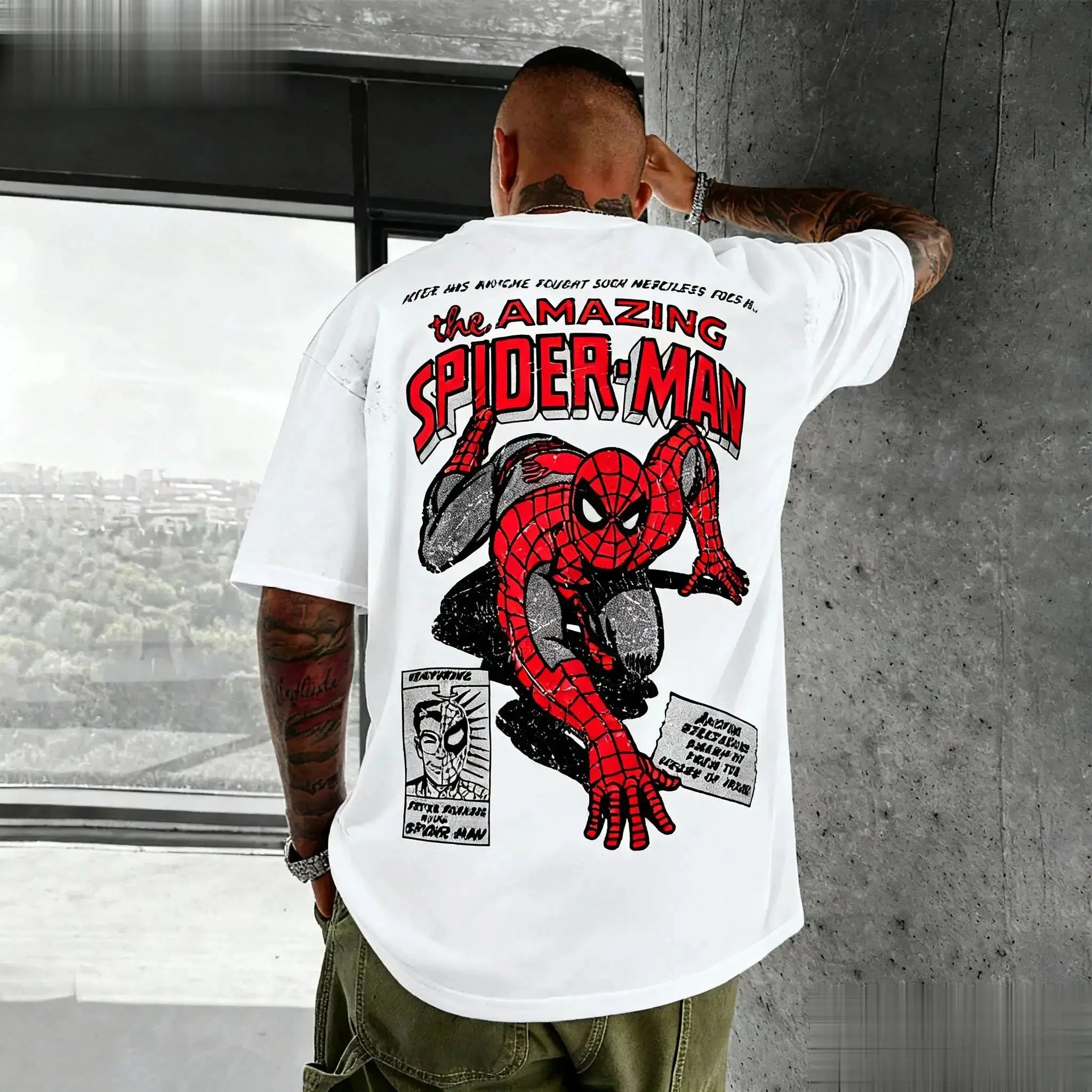 2026 Marvel T-shirt made of cotton, suitable for summer. Both men's and women's styles. Comfortable.