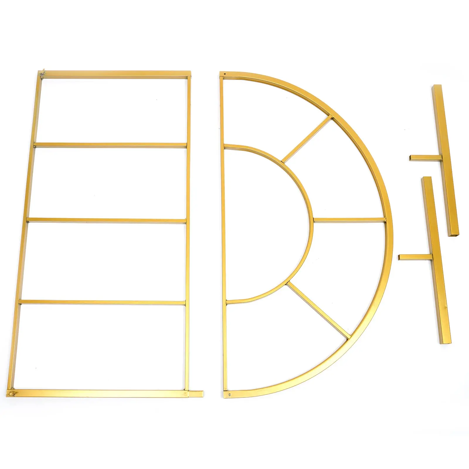 حامل خلفية على شكل قوس الزفاف، حامل خلفية ذهبي معدني 3.3 × 6.6 قدم، حامل قوس بالون معدني للحديقة لحفلات الزفاف