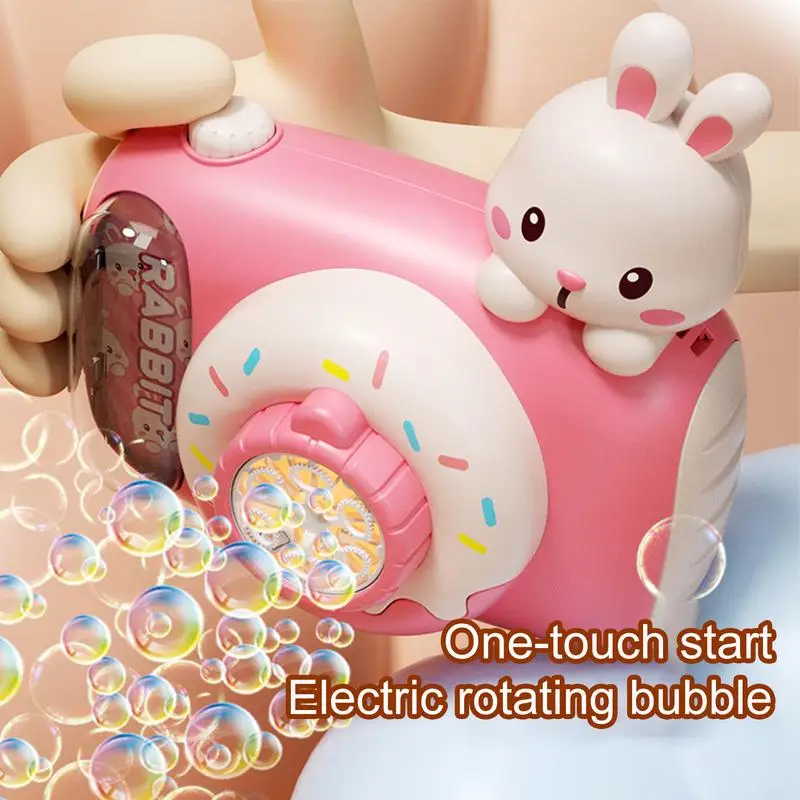 Electric Bubble Machine Camera-Shaped Automatic Bubble Toys Cartoon Cute Bubble Blower Portable Kids Toys for Outdoor Games