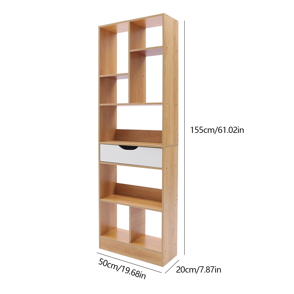 Open Cabinet Cube Open Shelf Unit Display Bookcase Multi-Layer Storage Rack Freestanding Wooden Closet Organizer 20Lx8Wx61H inch
