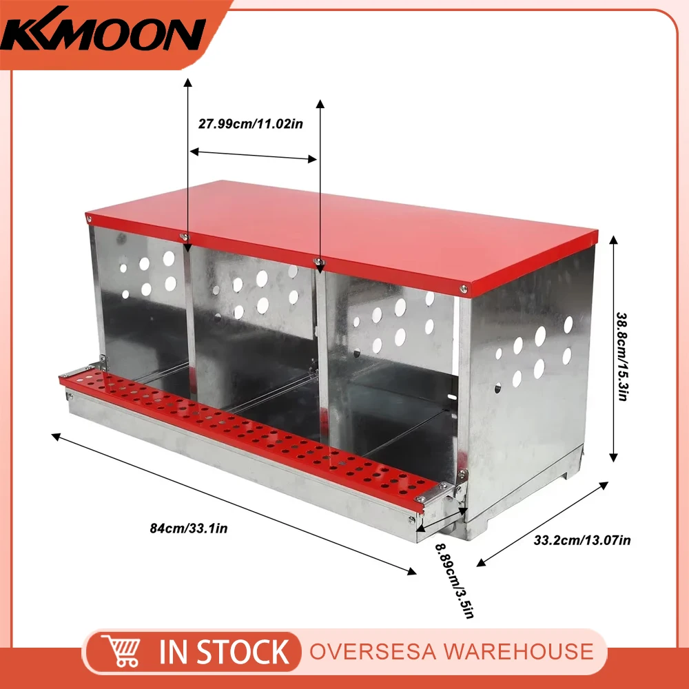 3 Hole Nesting Box Chicken Nesting Box 3 Compartment Well Ventilated Sturdy Hen Laying Box for Egg Collection Chicken Laying Box