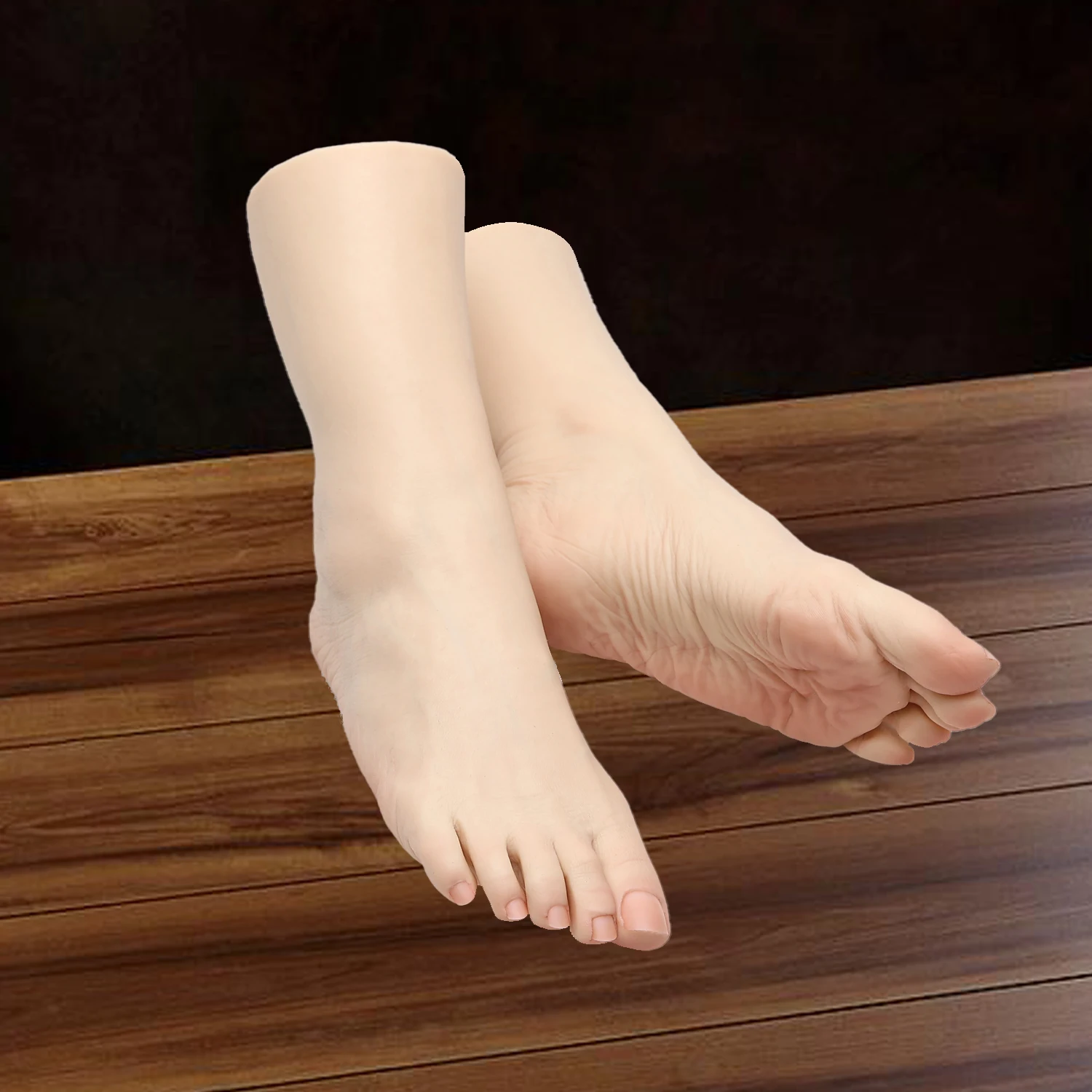 Piede di manichino Modello di piede in silicone femminile Realistico Unghie finte Piedi per pratica Calzino per scarpe Display di gioielli Collezione d'arte Puntelli Z3816