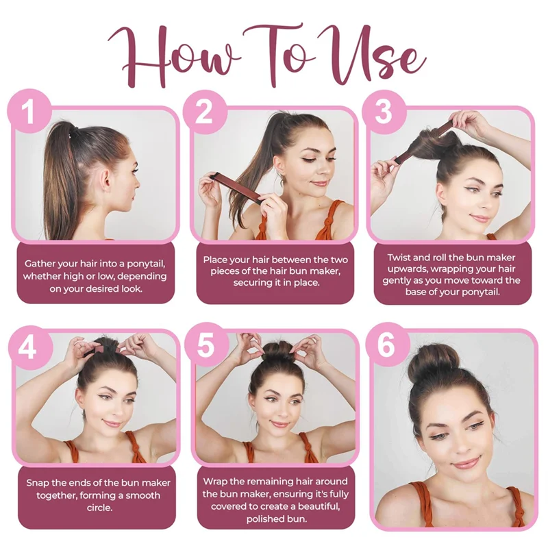 A94E-Magiczne Gumki do Koka Profesjonalne Gumki do Koka Donut do Włosów Gumki do Koka Baletowego Łatwe Narzędzie do Koka Idealne Gumki do Koka