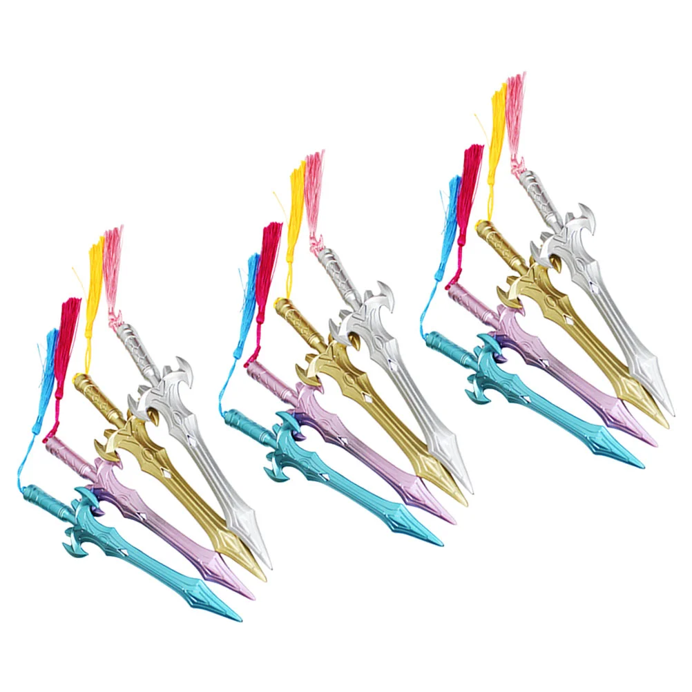 12 Pcs Gel Pen Gels for Signature Cartoon Fun Pens Sword-shaped Writing Small and Fresh Office