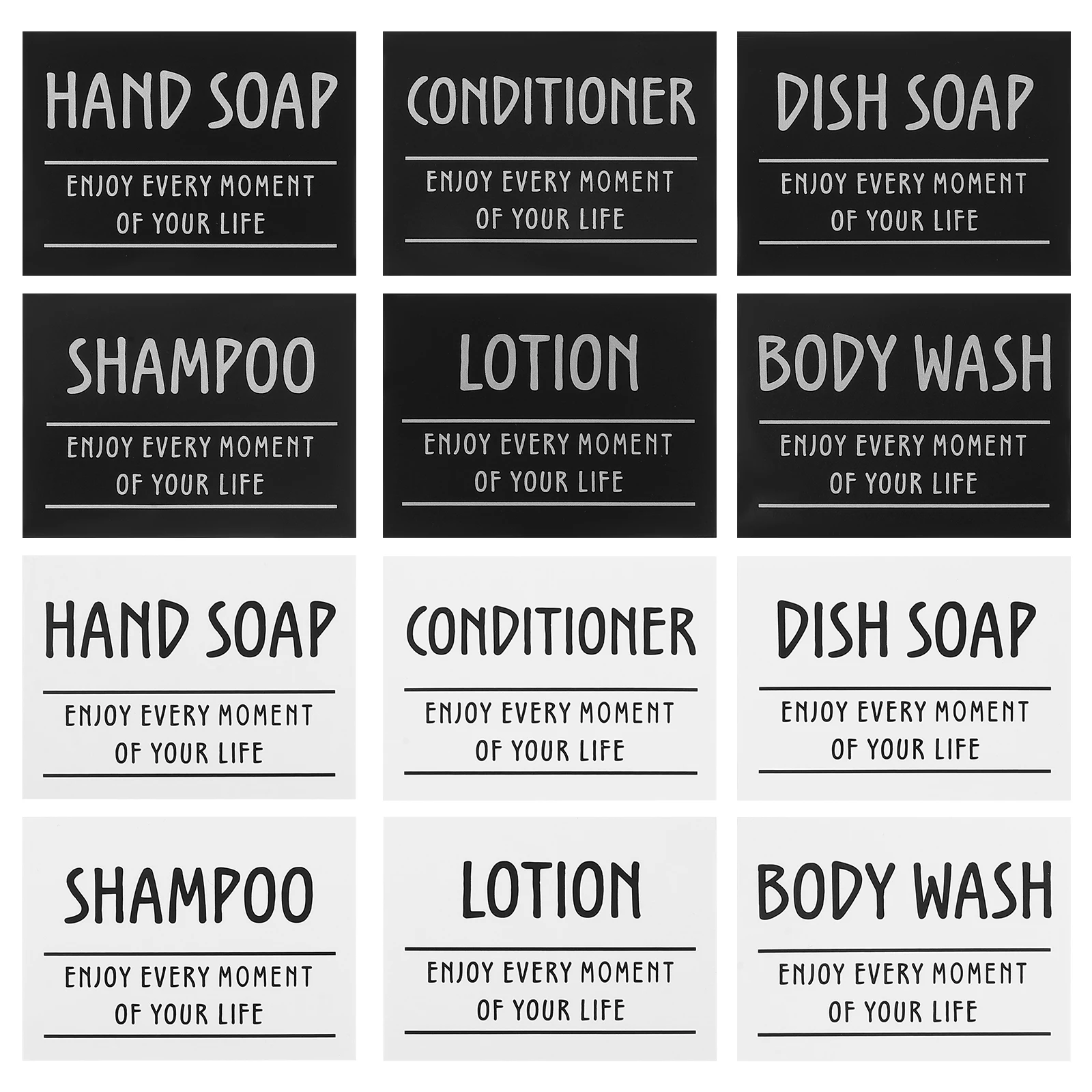 12PCS Bathroom Labels Waterproof Stickers for Soap Lotion Hand Wash Conditioner Glass Bottles Container Tags Folder Labels