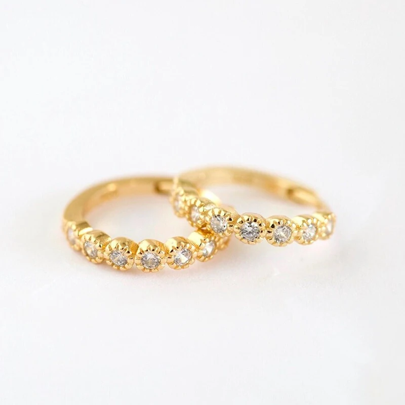 925 Silver Needle Multicolor CZ Circular Zircon Hoop Earring For Women Luxury Crystal Earring Fashion Party Jewelry 12mm/9mm