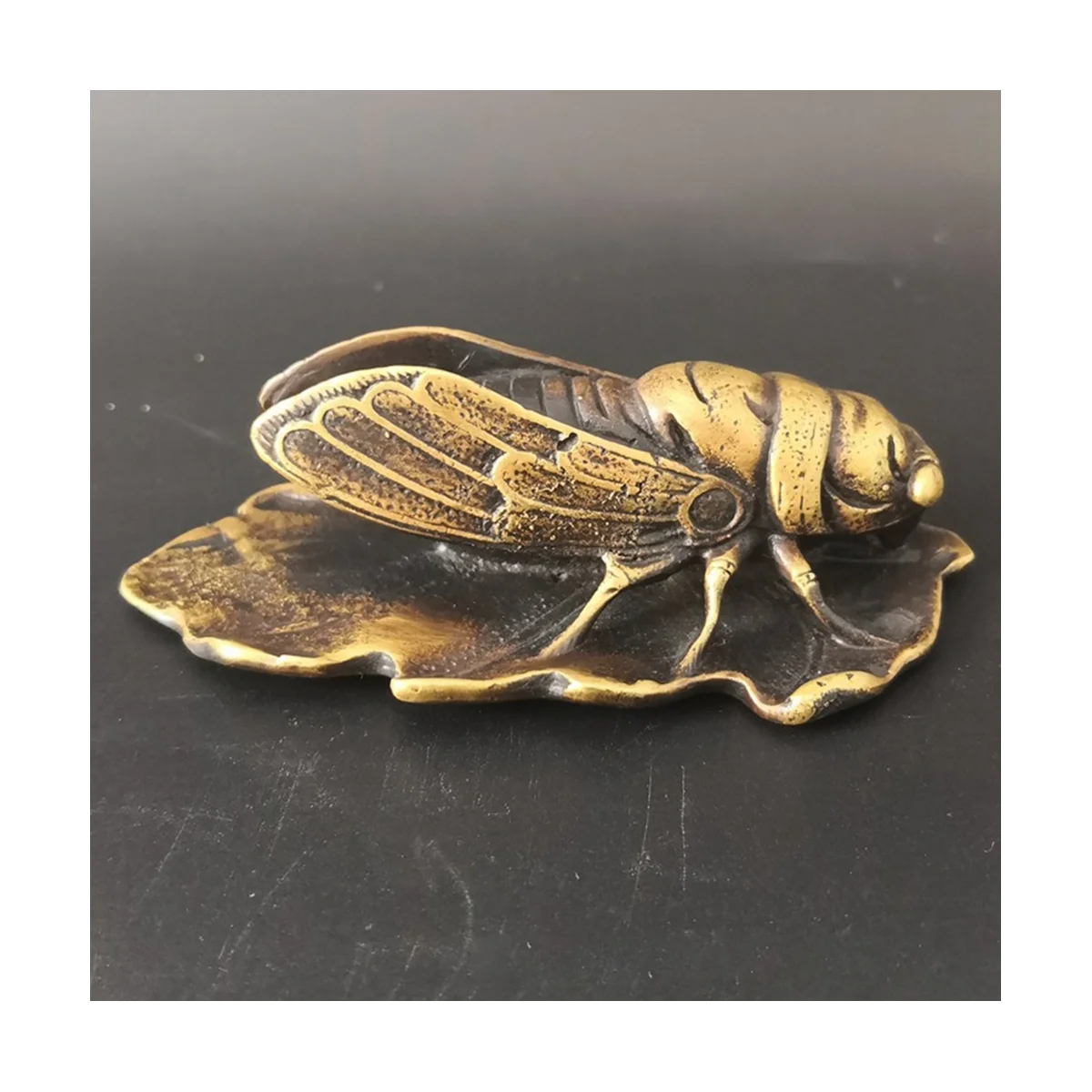 Metal Paperweight Lovely Cicada Paper Weight Chinese Calligraphy Brass Paperweights Student Adult Study Room Decoration