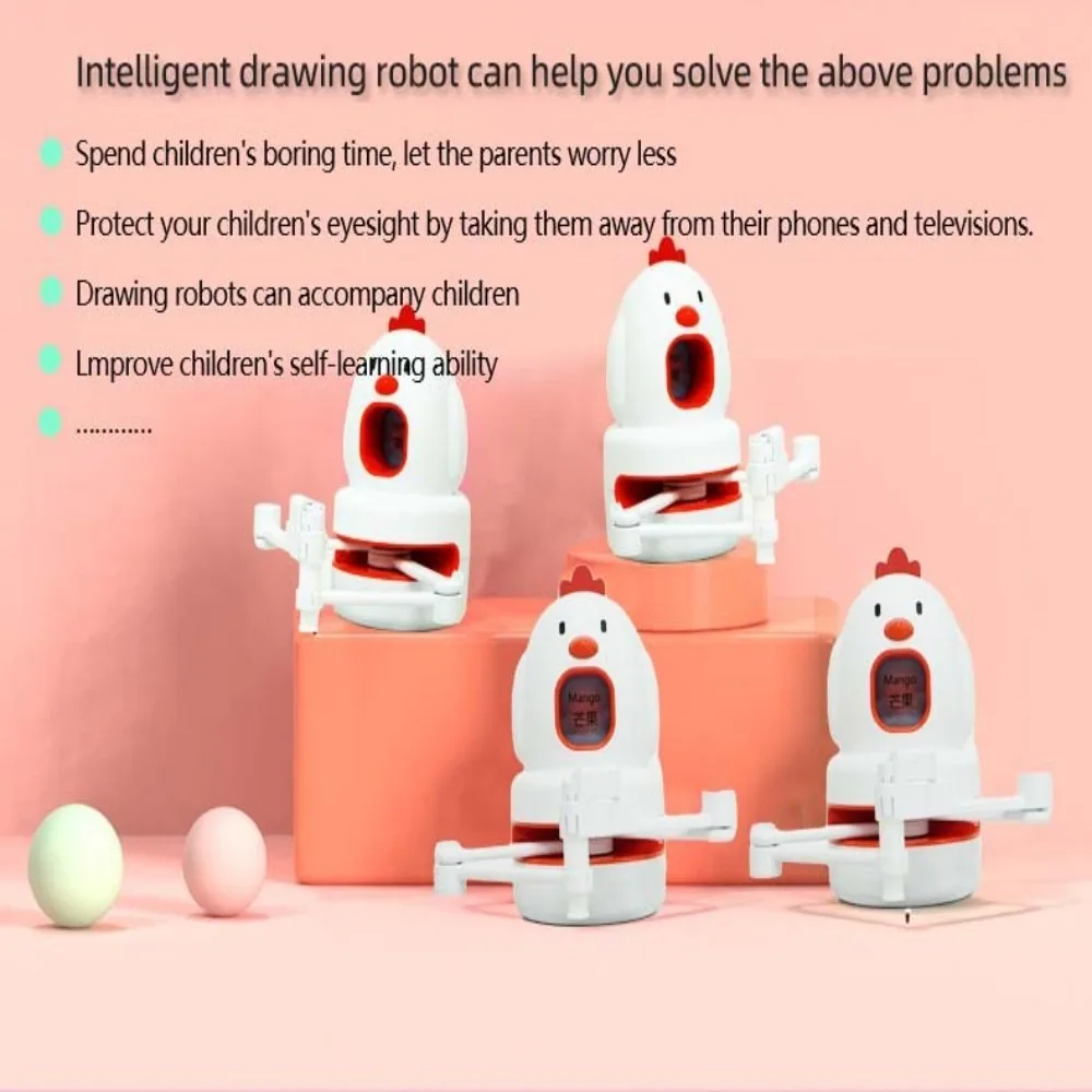 Robot de dibujo interactivo por voz, aprendizaje cognitivo automático, juguete de aprendizaje de dibujo Montessori con tarjetas de 130 palabras, juguete educativo