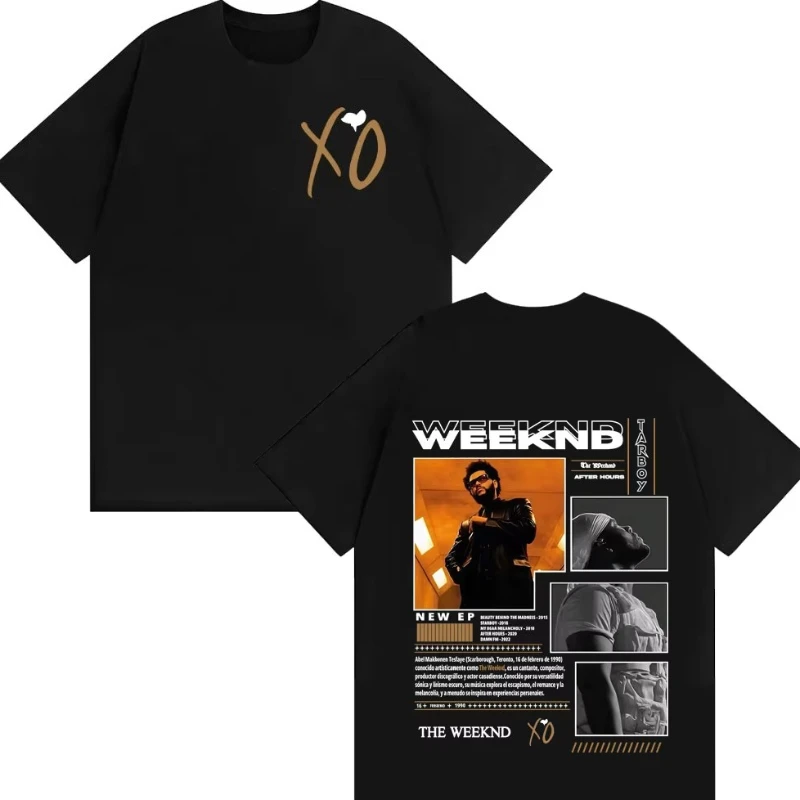 Camiseta The Weeknd 100% de algodón para hombre, camiseta de gran tamaño con gráficos del álbum After Hours, camiseta de verano Y2k Hip Hop con cuello redondo, ropa informal rock