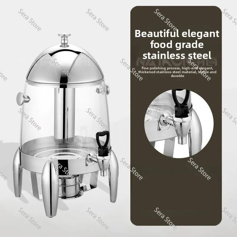 Buffet Insulated Milk Coffee Ding Electric Stainless Steel Beverage Machine Transparent Beverage Bucket Hotel Breakfast Juice