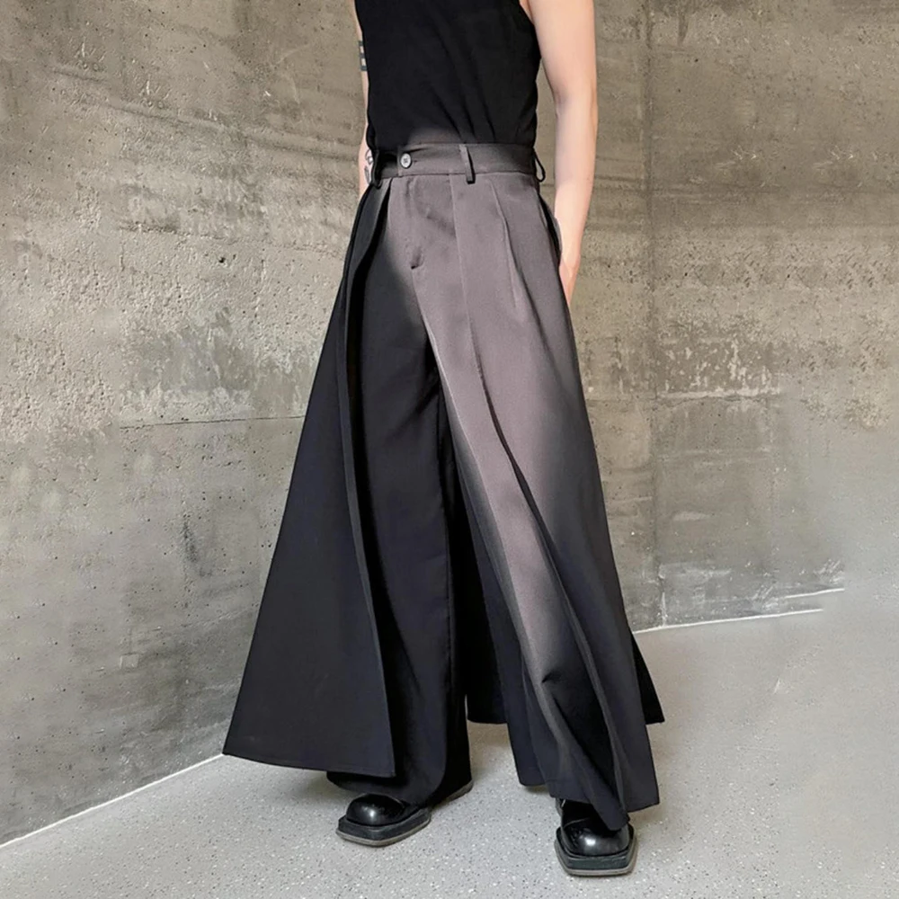 

2025 Winter New Men's Solid Color Skirt Pants Unisex American Retro Fashion Trend High Street Loose Casual Niche Men's Bottoms