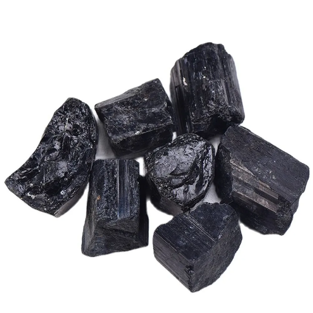 Black Tourmaline Crystal Rough Stone Rock Mineral Gravel Specimen for Grounding and Protection 1pc