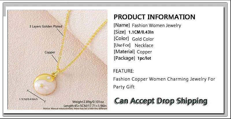 MHS.SUN Drip Oil Taichi Eight Diagrams Anhänger-Halsketten für Damen und Herren, Punk-Stil, Gold/Silberfarben, Choker, Party-Schmuck, Geschenke – Detail 15