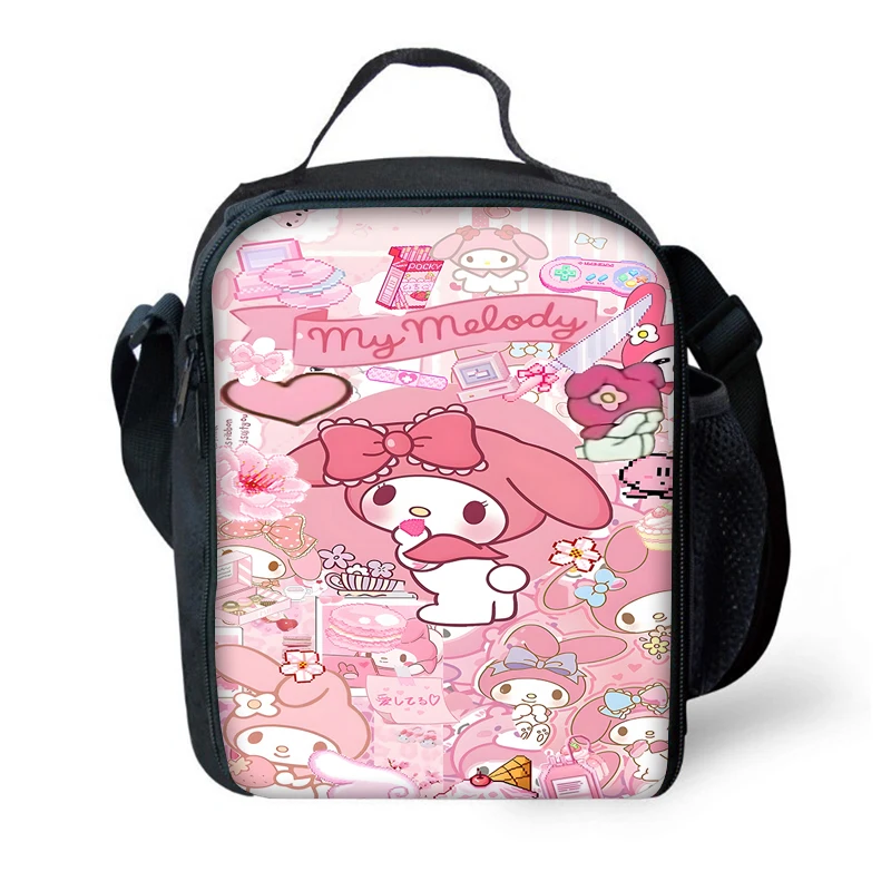 Child Insulated cute pink my melody Large Capacity Bag for Boy and Girl Student Outdoor Picnic Resuable Thermal Cooler Lunch Box