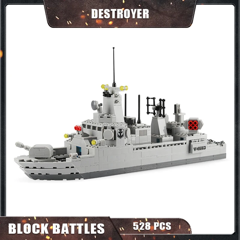 

WG4660 528 шт. кирпичи WW2 военный Разрушитель строительные блоки/дизайнерский технический пластиковый корабль/игрушки для мальчиков