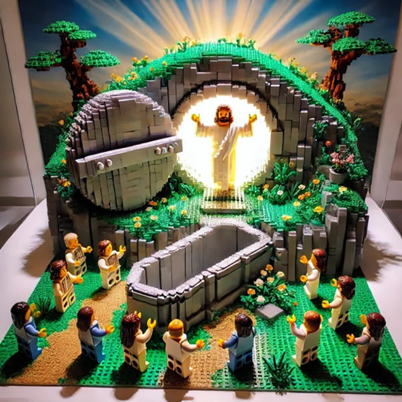 

Совместим с LEGO The God Воскресение/Рождество Сцена MOC Строительные блоки Модель Кирпичи Игрушки Пасхальный день Рождественские подарки
