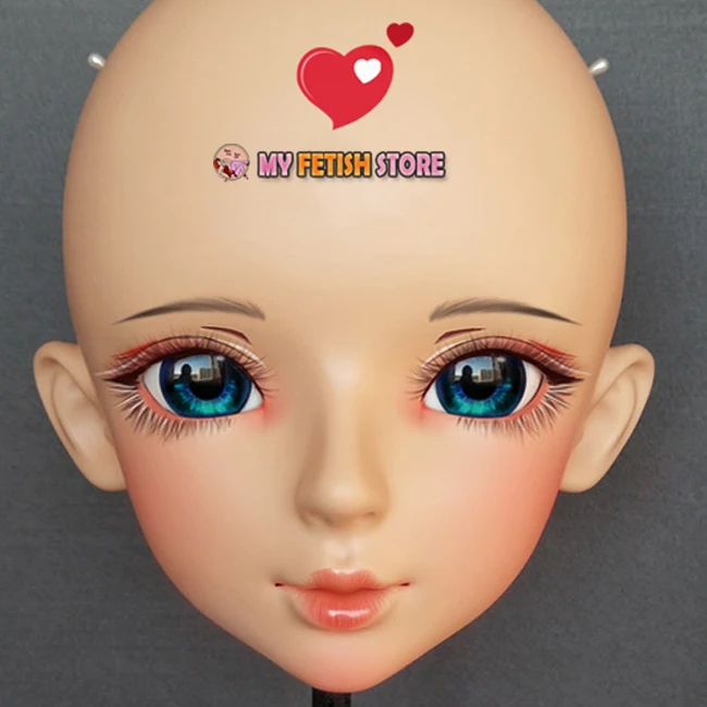 (Shi-06) Vrouwelijke Zoete Meisje Hars Half Hoofd Kigurumi BJD Ogen Crossdress Cosplay Japanse Anime Rol Lolita Masker Met Ogen En Pruik