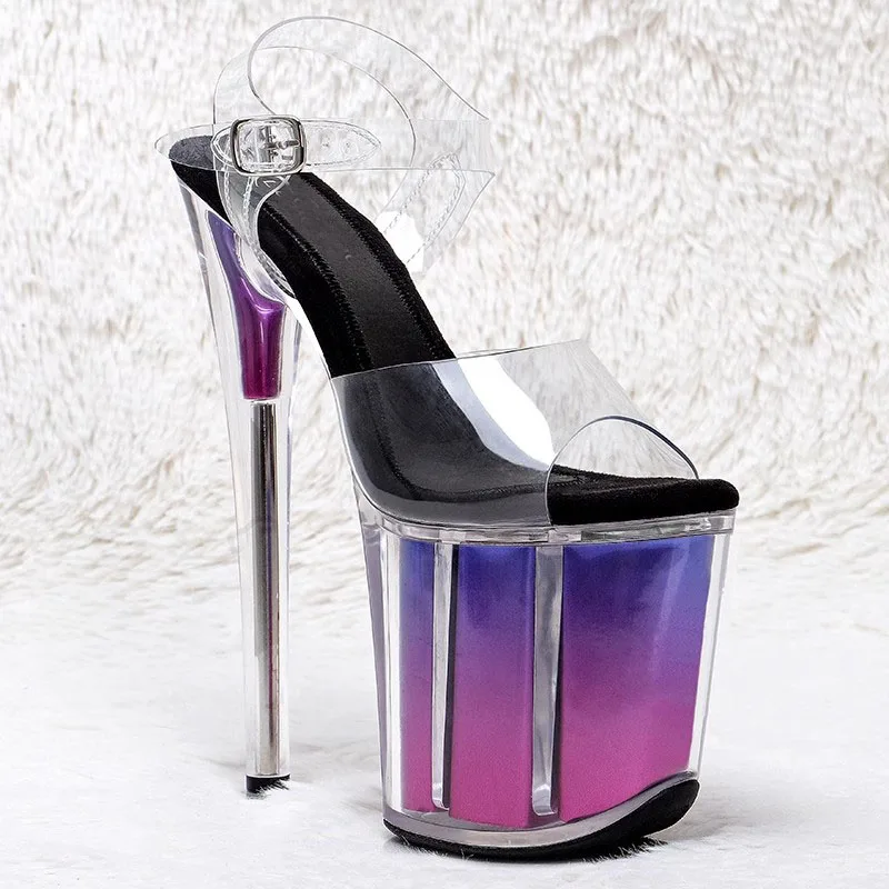 

Fashion 20CM/8inches PVC Upper Plating Platform Sexy High Heels Sandals Pole Dance Shoes 145