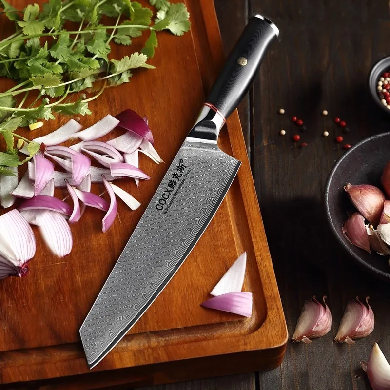 

Damascus Cleaver Knife, Meat Cleaver, Butcher Knife for Meat Cutting Full Tang Cleaver for Meat Vegetables Cutting