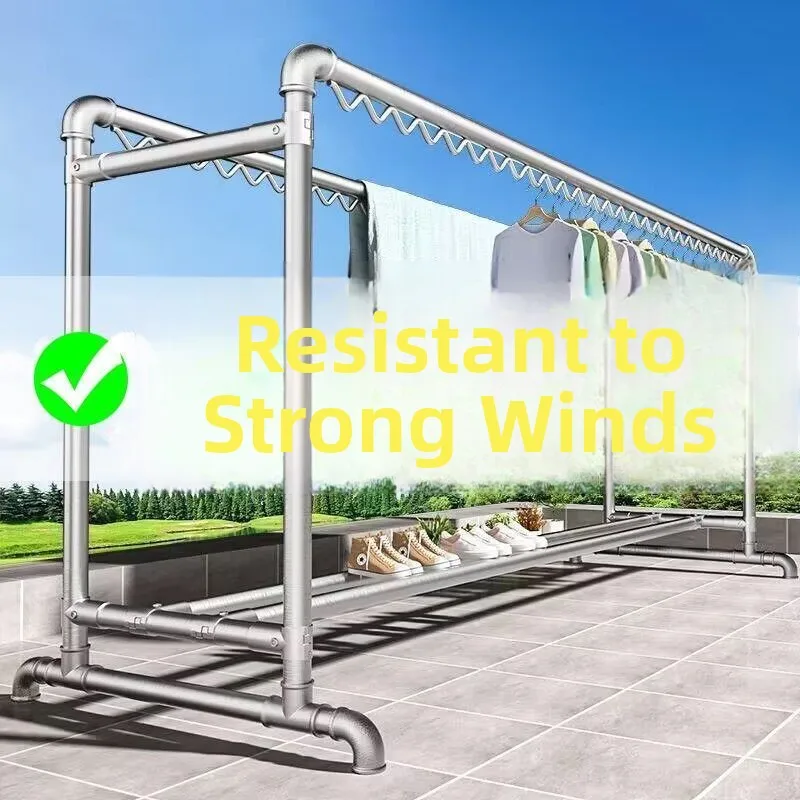 

Усиленная оцинкованная стальная напольная сушилка для белья для спальни, балкона, улицы, нержавеющая, с защитой от ржавчины