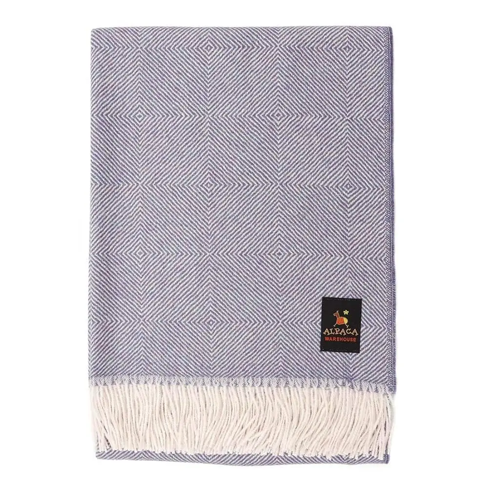 

100% Baby Alpaca Wool Blanket Throw Diamonds Design For Bed Couch Sofa Soft Warm Peruvian Alpaca Wool Blankets 72"" X 52""