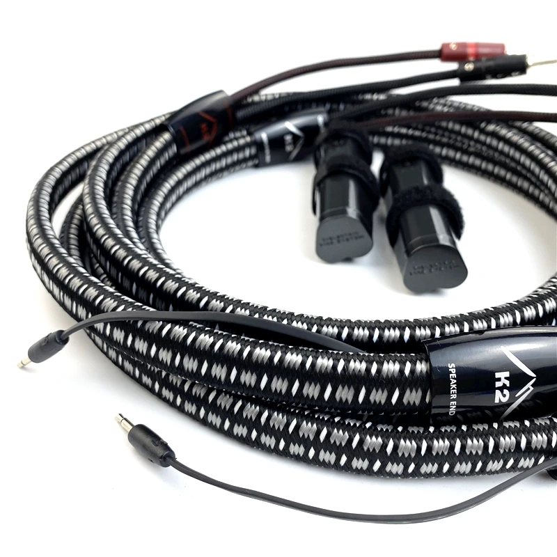 Speaker Cable Banana to Spade Plug PSS Silver HiFi Audio Line Bi-Wire Version