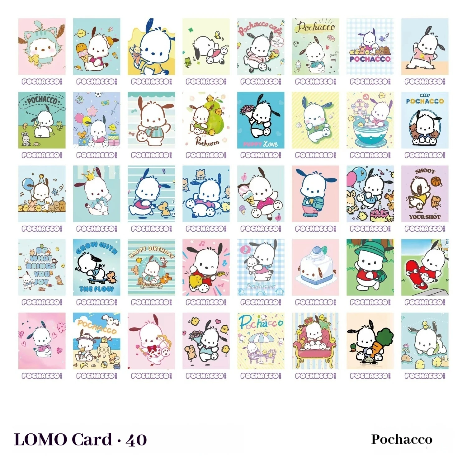 40 C Cinnamoroll Melody Kuromi Pochacco Cartoon Cute Peripheral Message Small Card Children Search Card Decoration