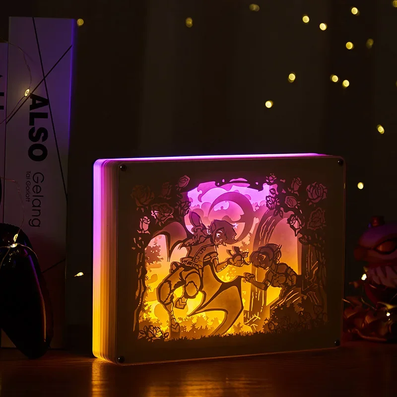 Light and Shadow Paper Carving Lamp Birthday Gift 3d Three-dimensional Paper-cut Lamp Bedside Eye Protection Night Light