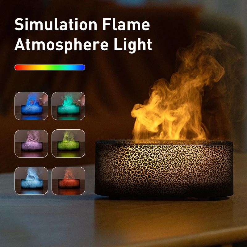 7 Colorful Flame Diffuser USB Air Humidifier Aromatherapy Essential for Bedroom Yoga Home Aroma Oil Diffuser Fragrance Diffuser