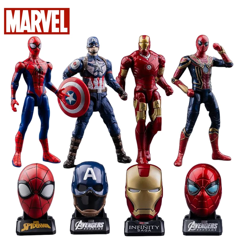 

Marvel Avengers Action Figures Toys Superhero Spider Man Captain America Iron Man MK3 MK85 Figurine Model Toy Gifts for Children