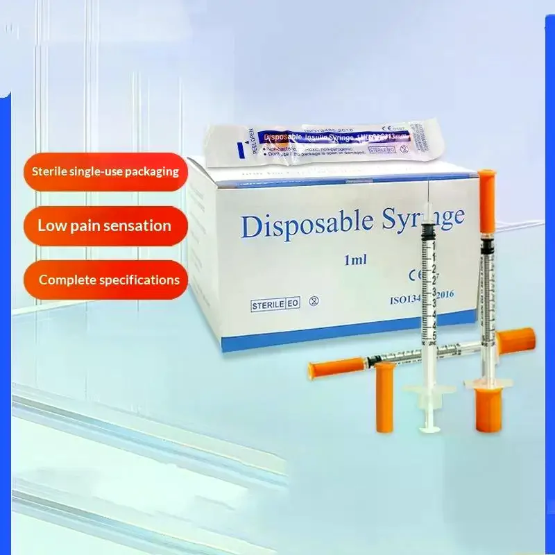100PCS Individually Sterile Wrapped Small Liquid Dispensing Tool Disposable Measuring Syringe For Insulin Injection Supply