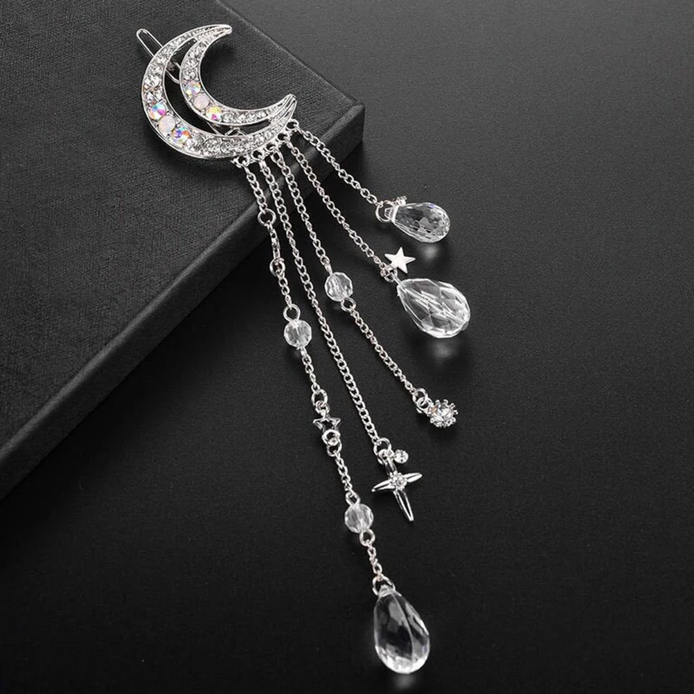 

Barrettes Rhinestone Tassel Clips Shiny Hairpin Accessories Thick Pins Durable Zinc Alloy Women Girls Party