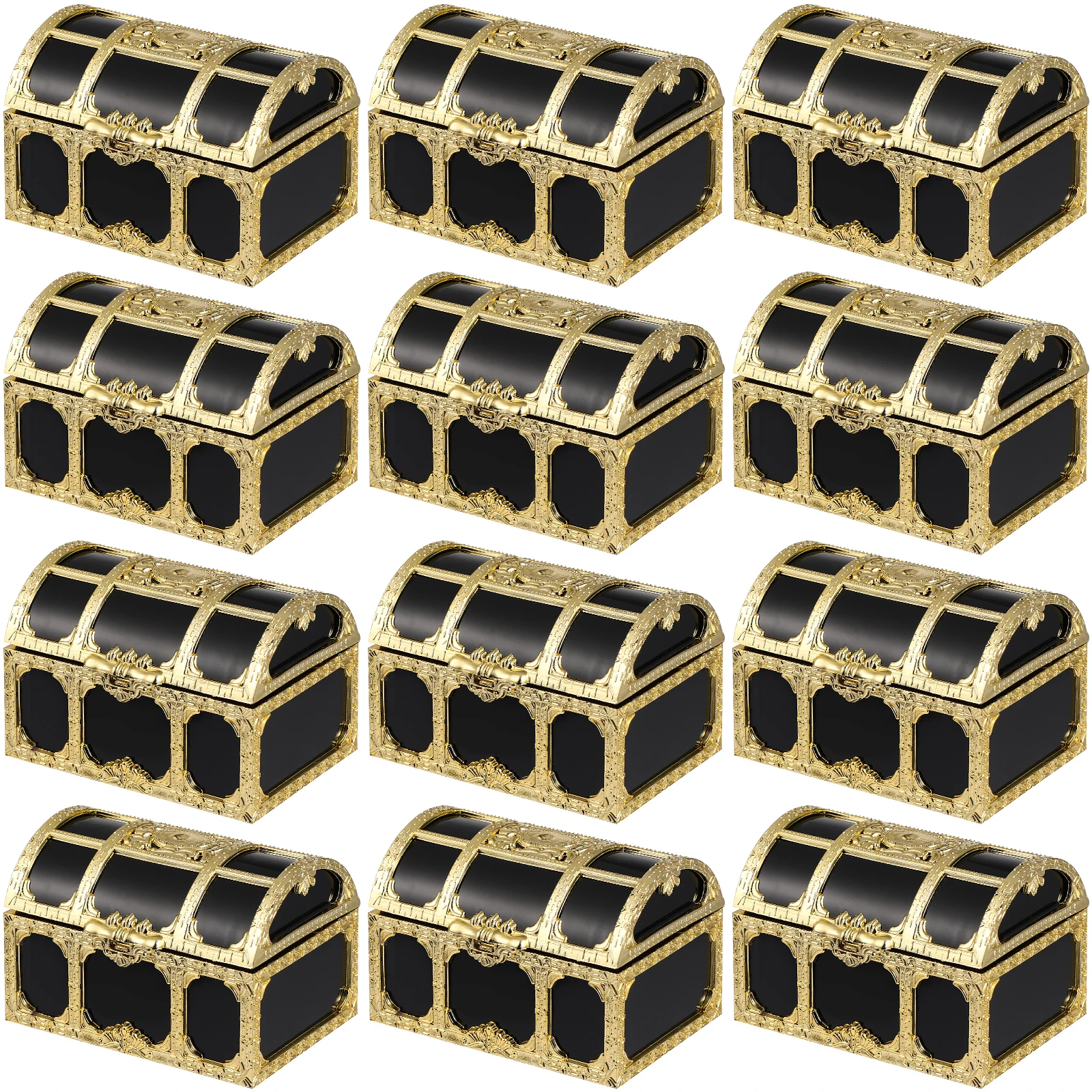

12 Pcs Wedding Plastic Pirate Sugar Box Child Treasure Chest Party Small Mini Chests