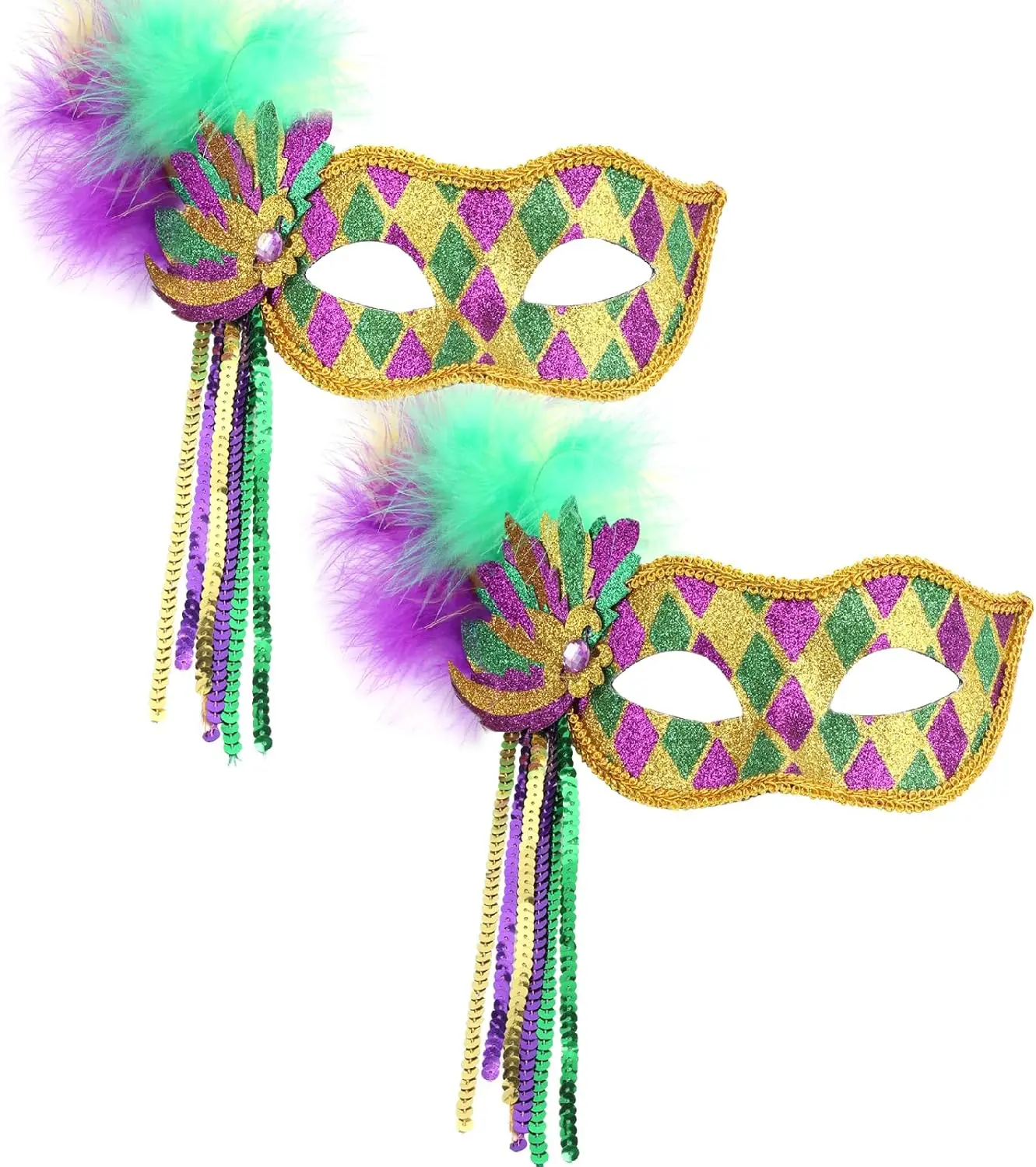 Máscara Veneciana De Plumas Con Diamantes De Imitación – Ligera Y Ajustable – Ideal Para Halloween, Mascaradas Y Cosplay Femenino