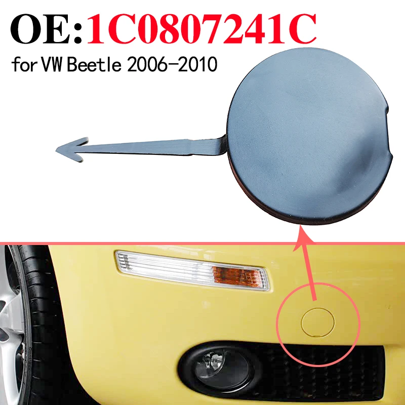 

1C0807241C для VW Volkswagen Beetle 2006-2010, крышка крюка для автомобильного прицепа, передний бампер, крышка буксирного крючка, пластина